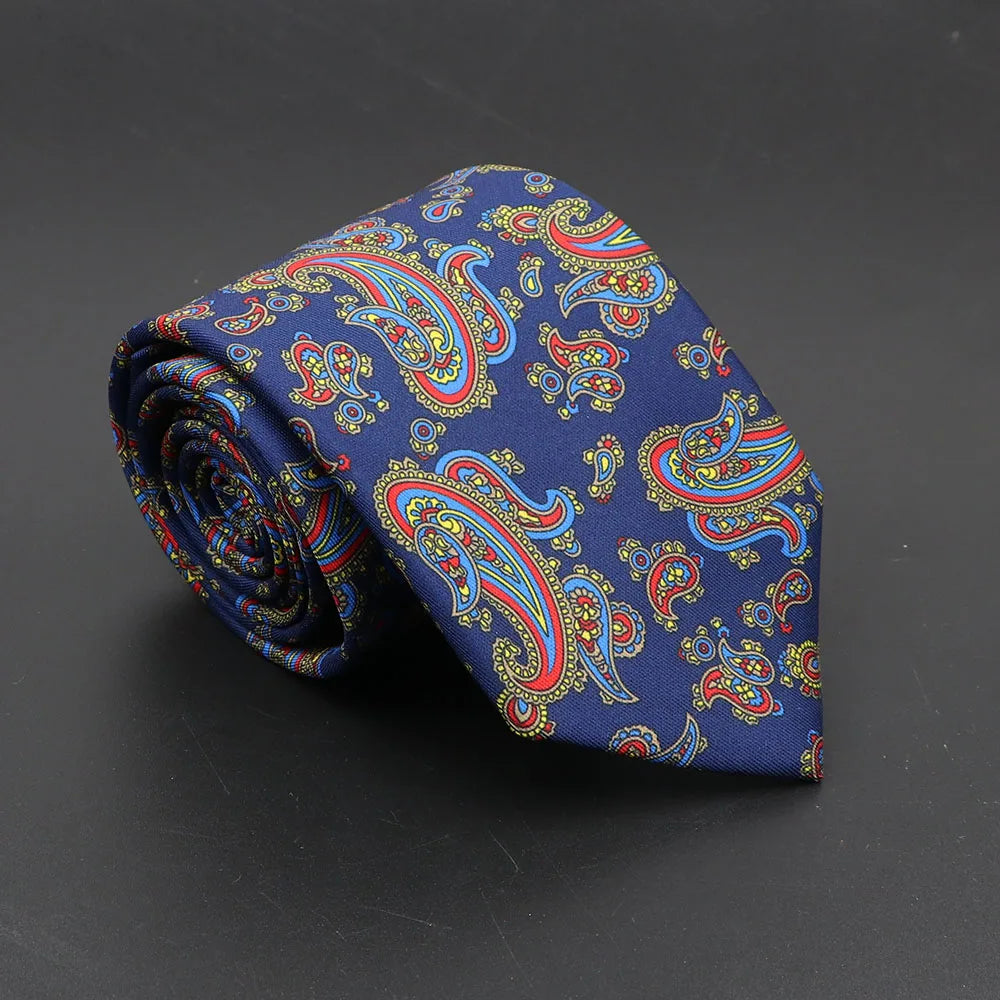 Luxury Floral & Paisley Men’s Silk Necktie .Wedding & Business Tie