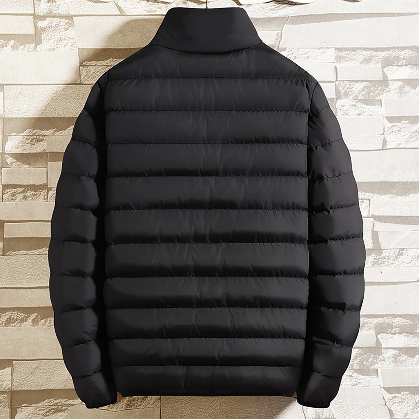 Men’s Thickened Winter Puffer Jacket Lightweight Warm Cotton Coat