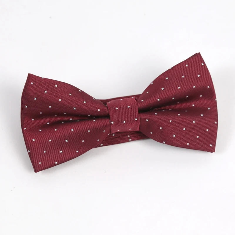 Luxury Men’s Burgundy Tie Set with Pocket Square, Bow Tie & Cufflinks | Wedding & Business Gift Set