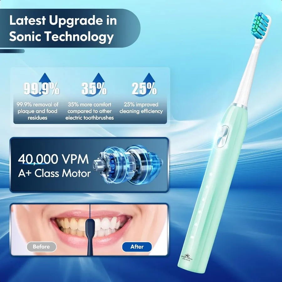 Rechargeable Electric Toothbrush for Adults Sonic 9 Heads