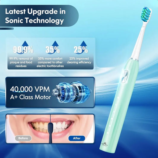 Rechargeable Electric Toothbrush for Adults Sonic 9 Heads