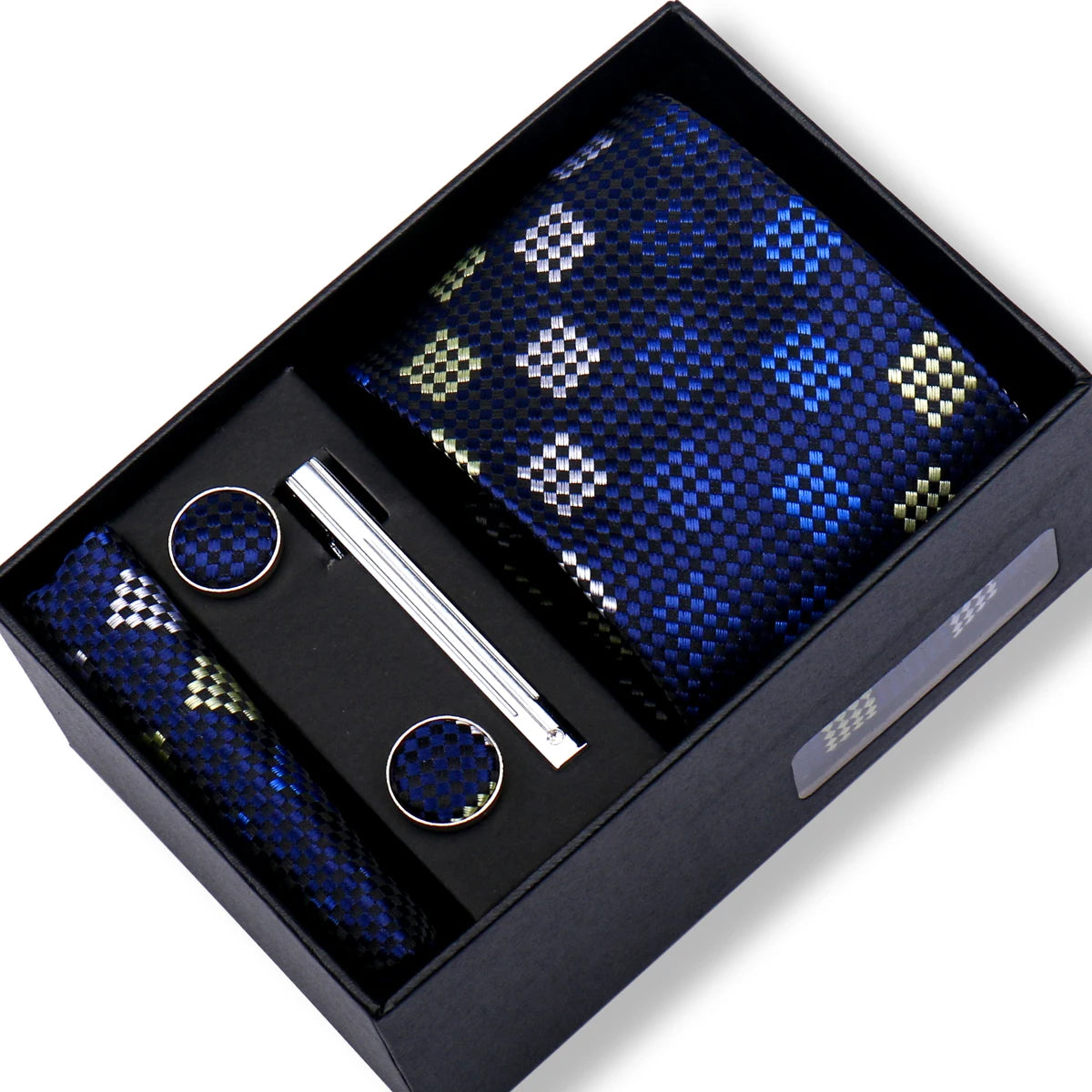 Tie Men With Box Top Quality Business Ties Hanky Cufflink Set Clips Green Necktie Corbatas For Men Wedding In Gift Box Gravatas