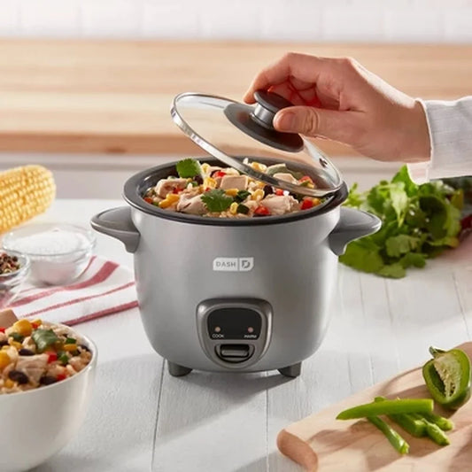 2 Cup Electric Mini Rice Cooker With Keep Warm Nonstick Pot