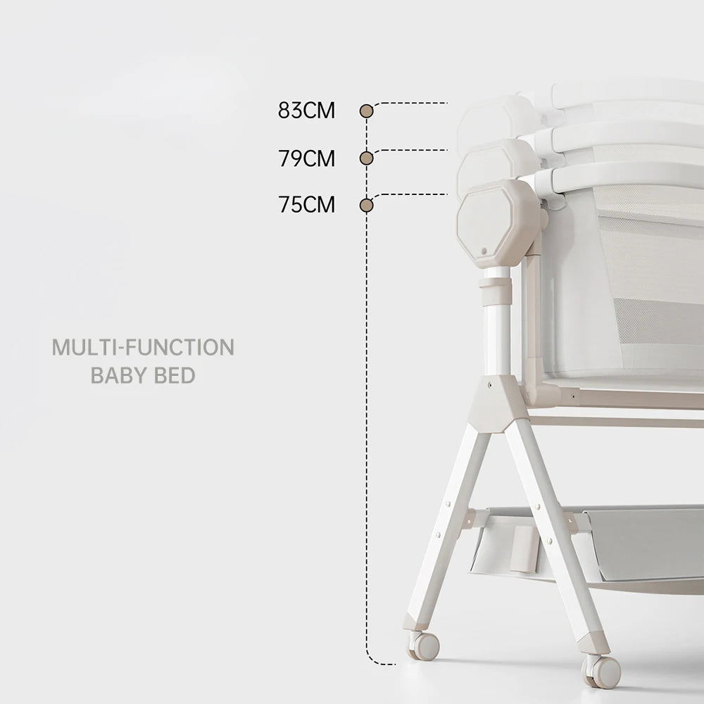 Electric Rocking Baby Bassinet & Bedside Sleeper for Newborns with Storage Basket
