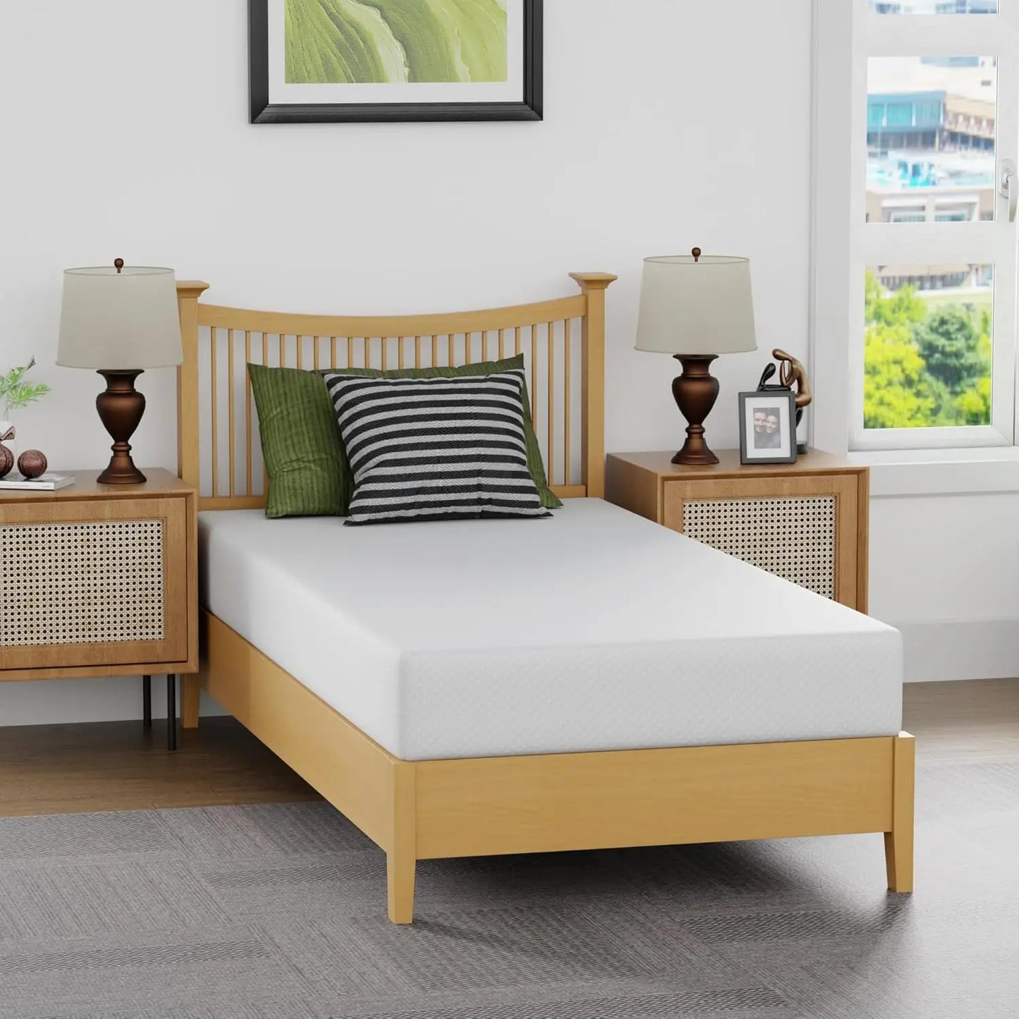 8 inch Twin Mattress Gel Memory Foam Mattress for Cool Sleep Pressure Relief Medium Firm Mattresses CertiPUR-US Certified/Bed-in