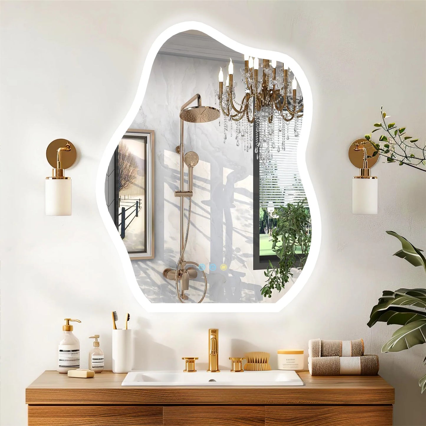 Cloud LED Mirror Anti Fog Dimmable 3000K 6000K CRI90