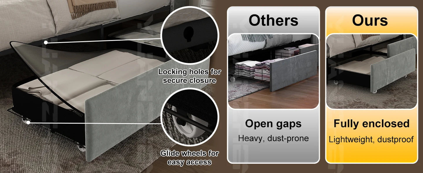 Queen LED Bed Frame with Galaxy Projector & Bluetooth Speaker