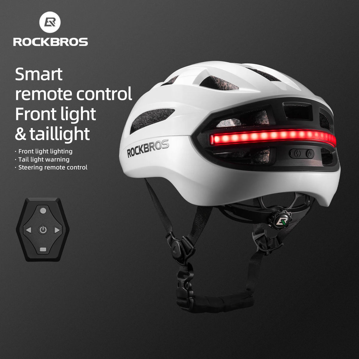 ROCKBROS Smart Bike Helmet with Remote Control LED Turn Signal Light