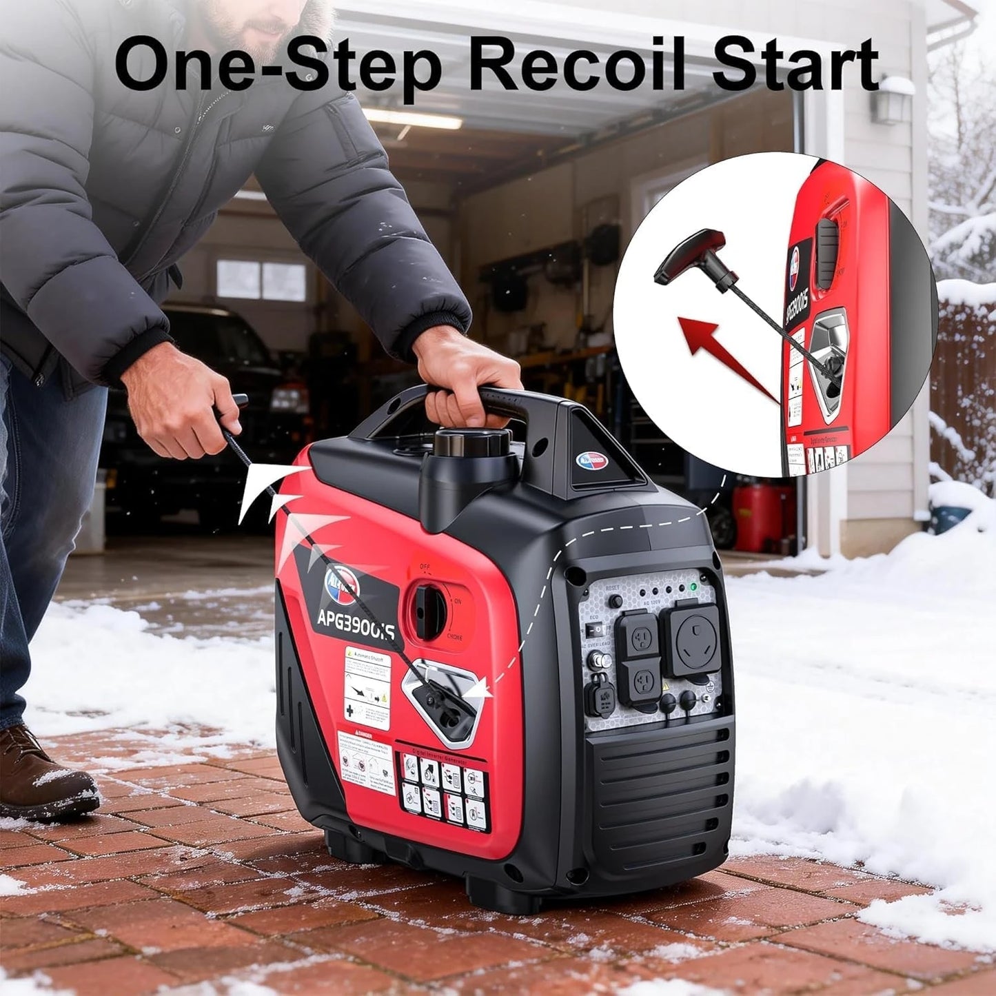 All-Power 3500W Portable Inverter Generator – Quiet Small Gas-Powered Generator with ECO Mode, CO Sensor, Ideal for Camping, Home Use Emergency Backup