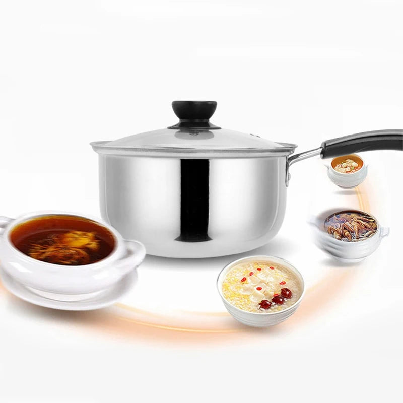 Japanese-Style Stainless Steel Saucepan with Lid | Nonstick Cooking Pot