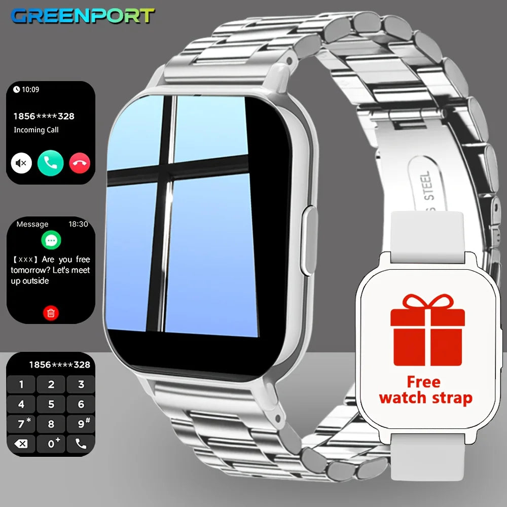 Bluetooth Smart Fitness Watch with Call, Message & Health Tracking