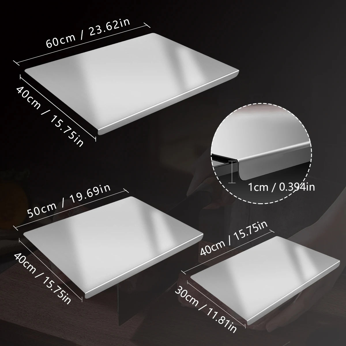 Premium 304 Stainless Steel Cutting Board . Durable Non Porous Kitchen Prep Board