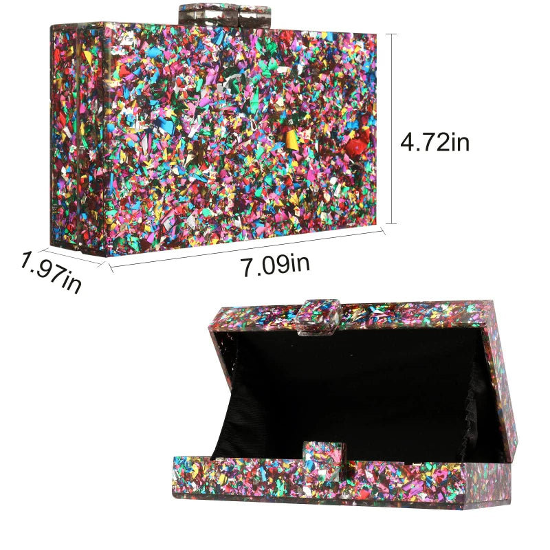 Elegant Acrylic Evening Crossbody Clutch Bag