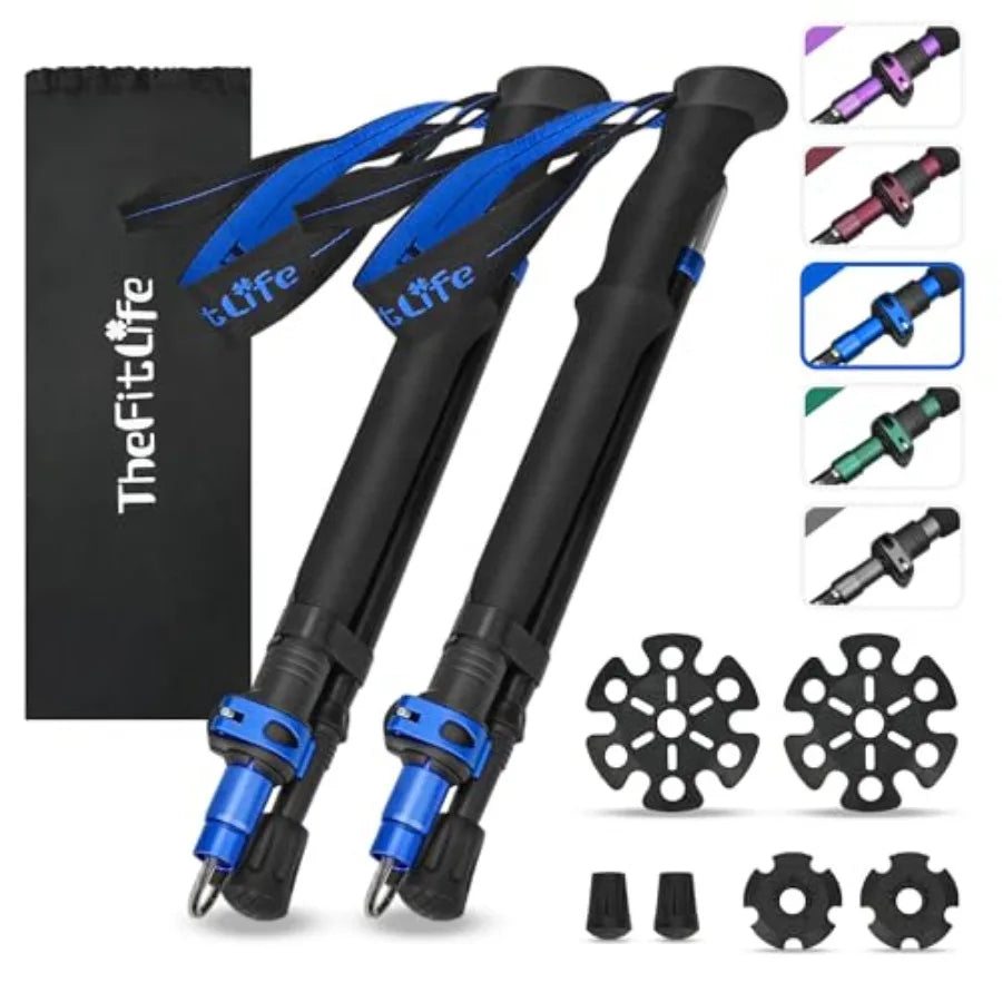 Collapsible Trekking Poles for Hiking .Lightweight Folding Walking Sticks for Men & Women