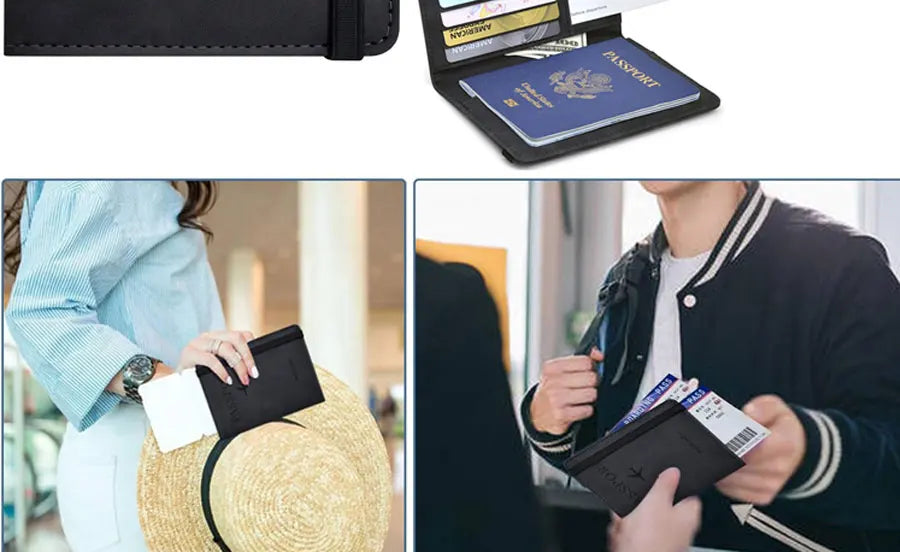 RFID Blocking Passport Holder Travel Wallet | Passport Cover with Card Slots | Travel Document Organizer | Slim Passport Case