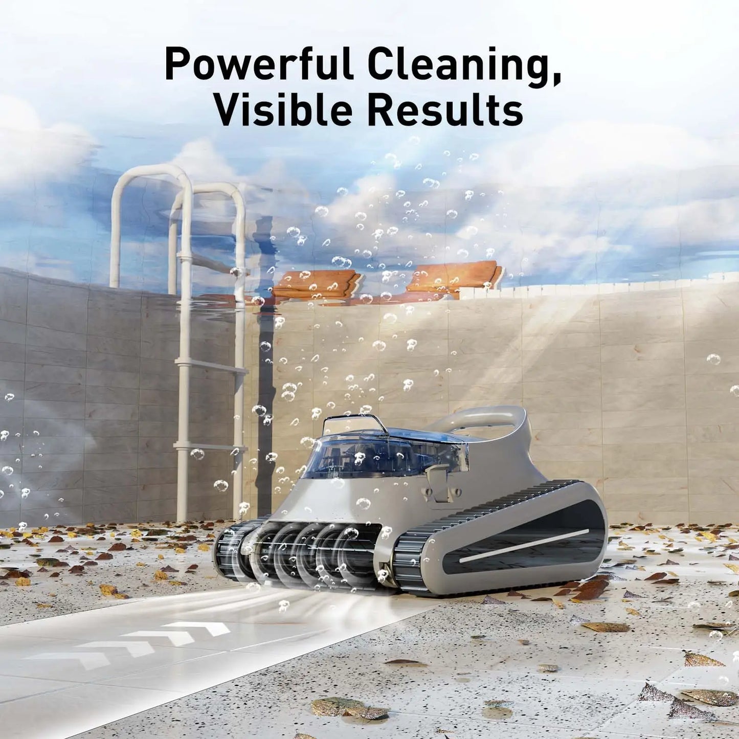 Cordless Automatic Robotic Pool Cleaner | Smart Wall Climbing Pool Vacuum