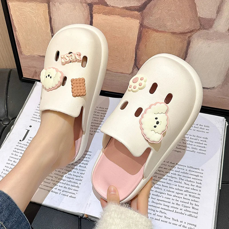 Cute Dog Cartoon Plush House Slippers for Men and Women