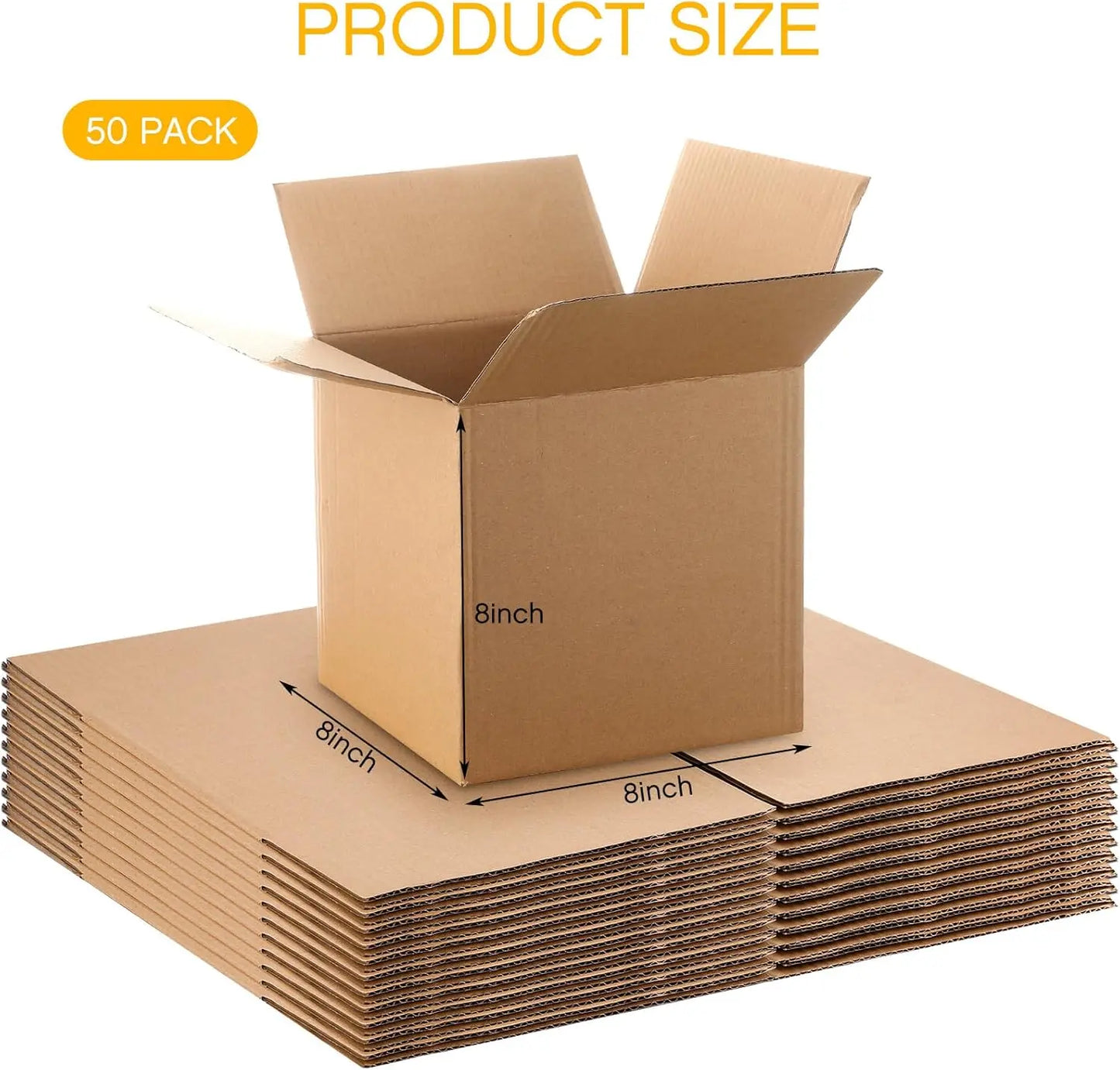 100-Pack Corrugated Paper Gift Boxes 6x6x6 in (15.2 x 15.2 x 15.2 cm). Brown Shipping & Mailing Boxes for Gifts, Packaging, Moving & Small Business
