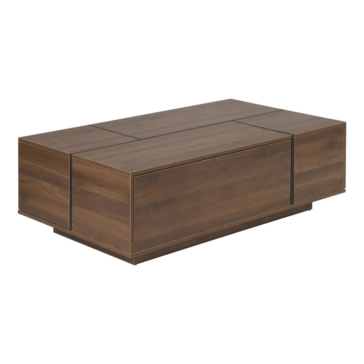 Rectangular Sliding Top Coffee Table with 2 Drawers and 2 Hidden Storage for Living Room 47.2" (Walnut),Café Tables