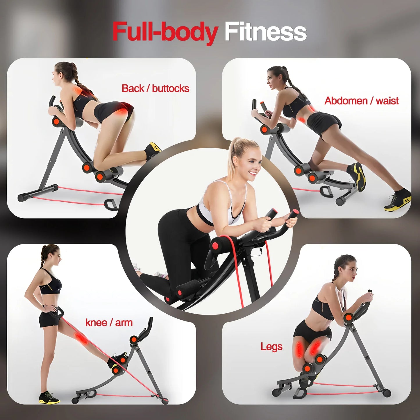 Foldable Abdominal Trainer Machine . Adjustable Core Workout Equipment with 440 lb Capacity