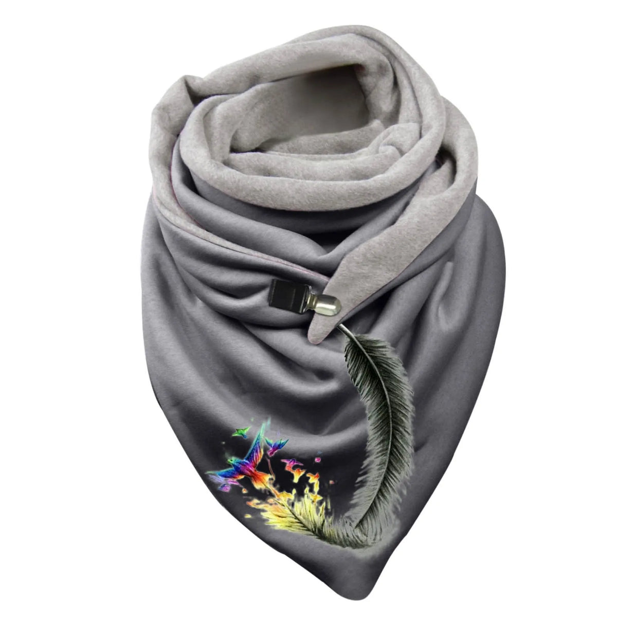 Women’s Embroidered Winter Scarf – Warm Soft Botanical Wrap Shawl