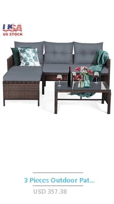 3 Piece Acacia Wood Patio Furniture Set Chairs Table Indoor Outdoor Garden Balcony Conversation Relaxation