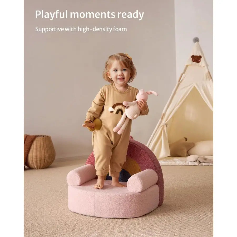 Snuggly Soft Toddler Sofa Chair . Plush Supportive Kids Lounge Seat for Playrooms & Bedrooms
