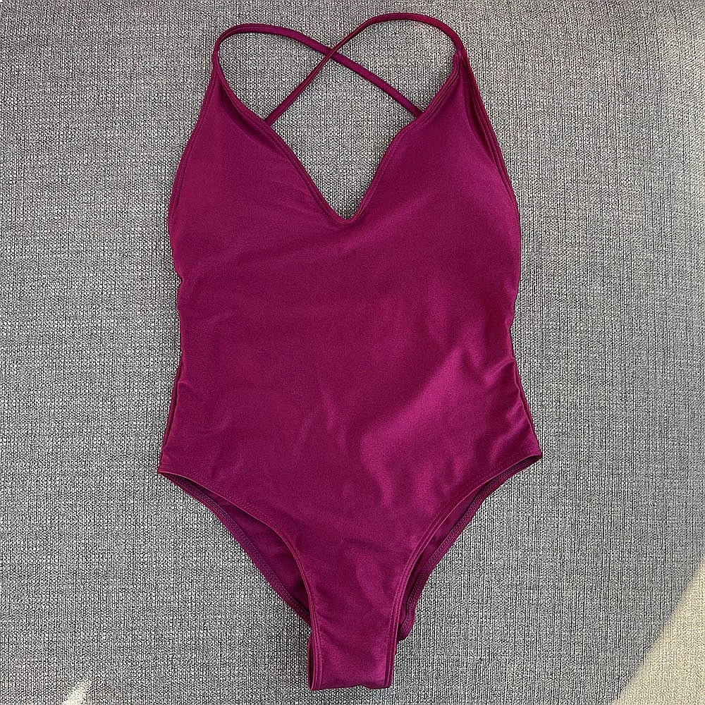 Women’s Padded One-Piece Monokini Swimsuit | Crisscross Back Push-Up Bathing Suit