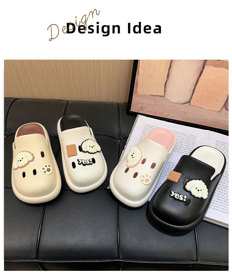 Cute Dog Cartoon Plush House Slippers for Men and Women