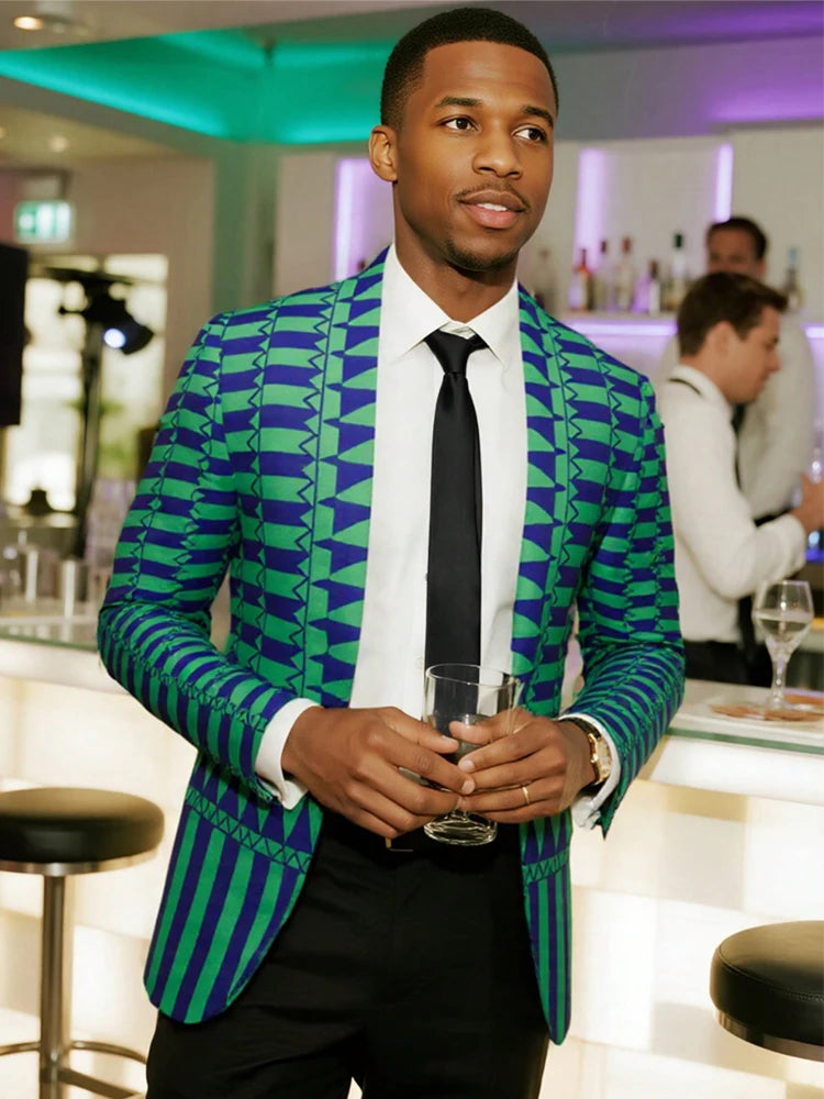 Men Casual Slim Fit Blazer Floral Sport Coat Wedding Prom