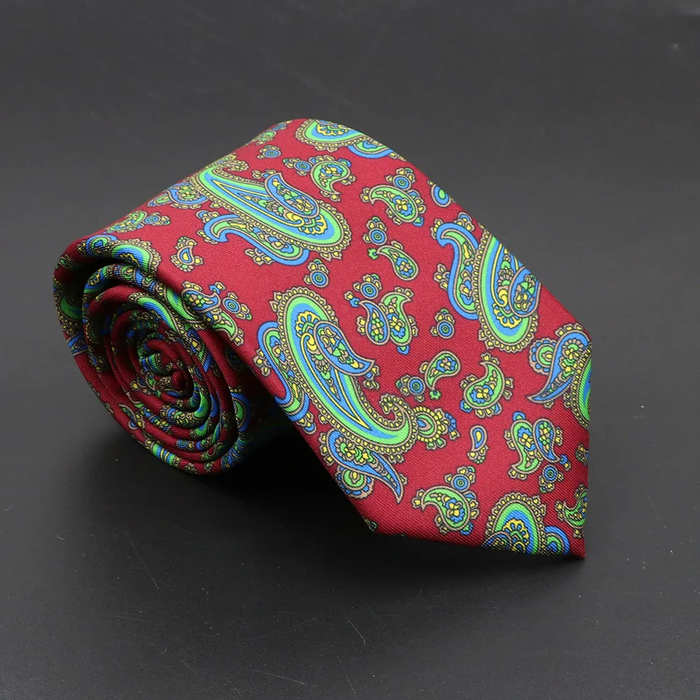Luxury Floral & Paisley Men’s Silk Necktie .Wedding & Business Tie