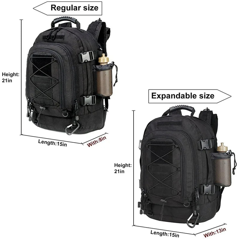 60L Tactical Hiking Backpack with MOLLE Webbing