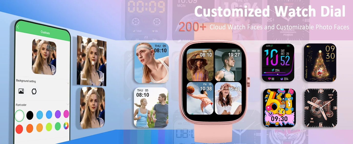IP68 Waterproof Smart Watch with Bluetooth Calling & Fitness Tracking
