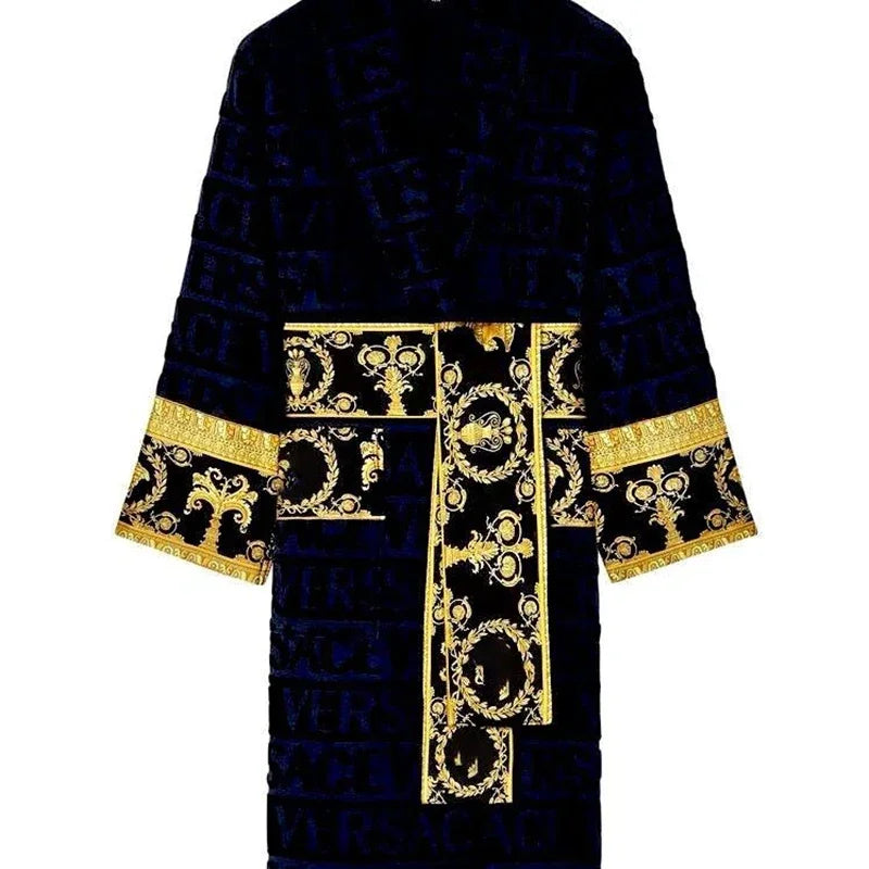 Autumn Winter Fleece Bathrobe For Men And Women Pockets