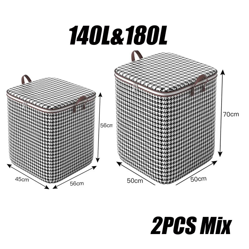 Large Woven Storage Baskets with Lids for Laundry & Home Organization