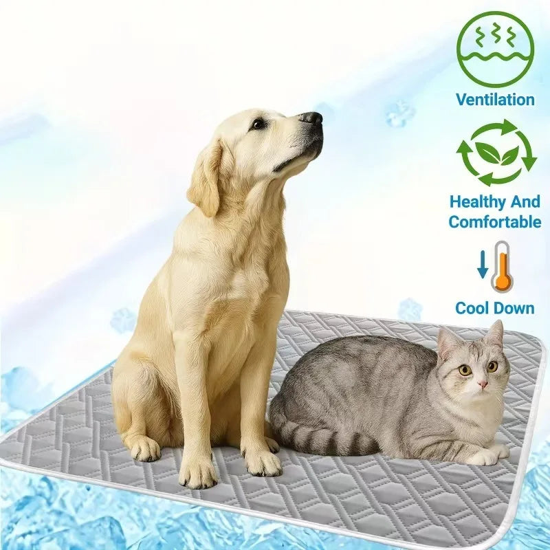 Premium Summer Cooling Pet Mat for Dogs & Cats – Breathable, Washable, Non-Slip Cooling Pad  Description