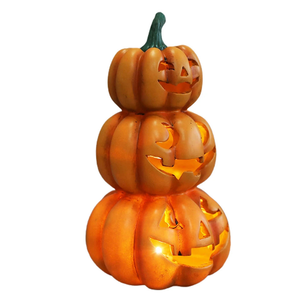 Halloween Light Up Stacked Pumpkins Indoor Outdoor Decor