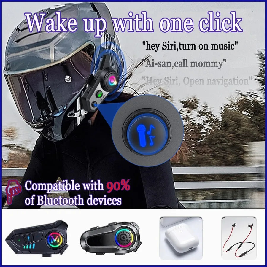 Motorcycle Bluetooth Headset Q18 Helmet Intercom 1000M