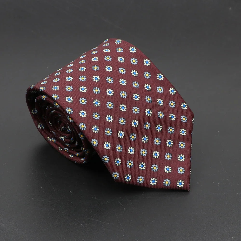 Luxury Floral & Paisley Men’s Silk Necktie .Wedding & Business Tie