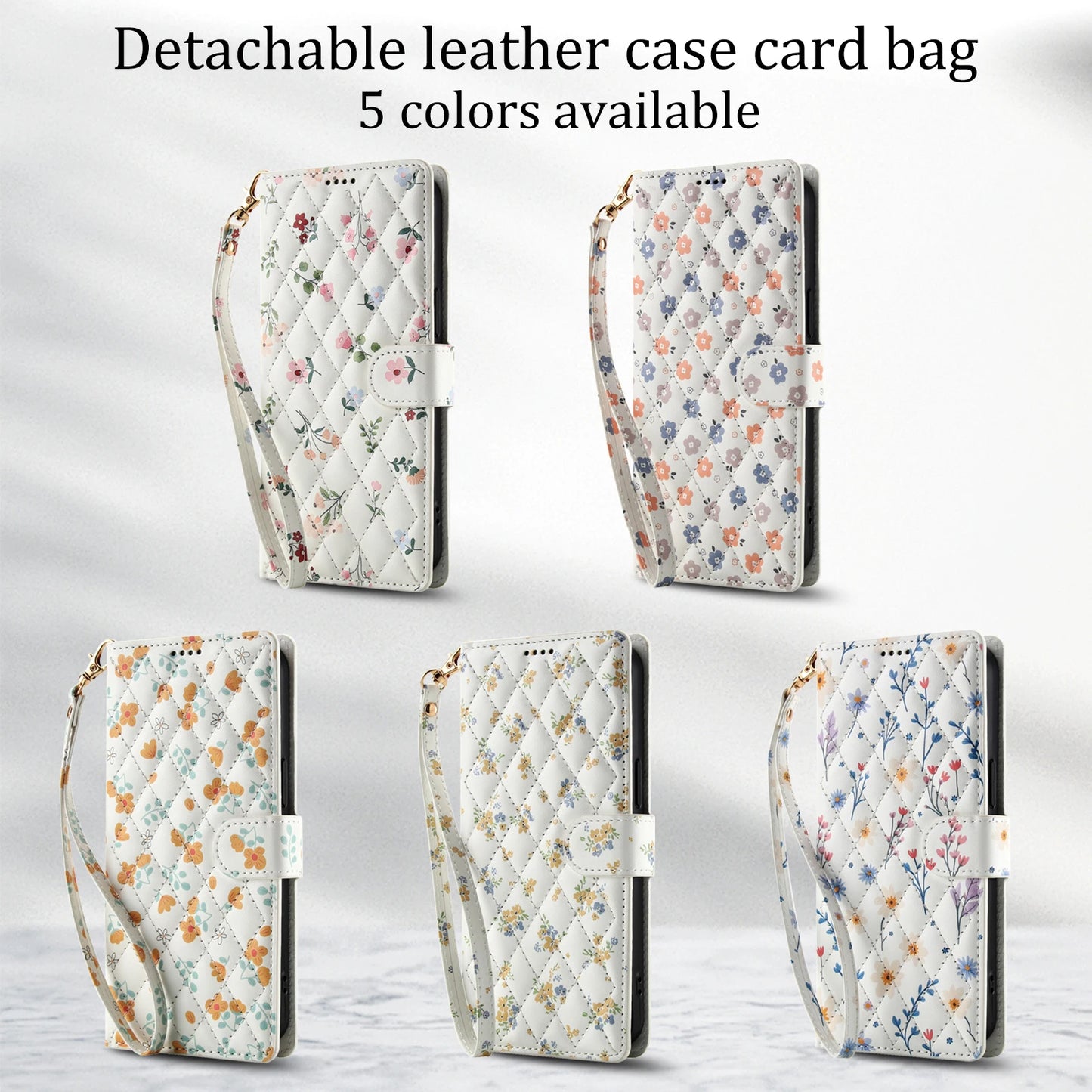 Luxury Floral Leather Wallet Case for iPhone Magnetic Shockproof Card Holder Phone Case