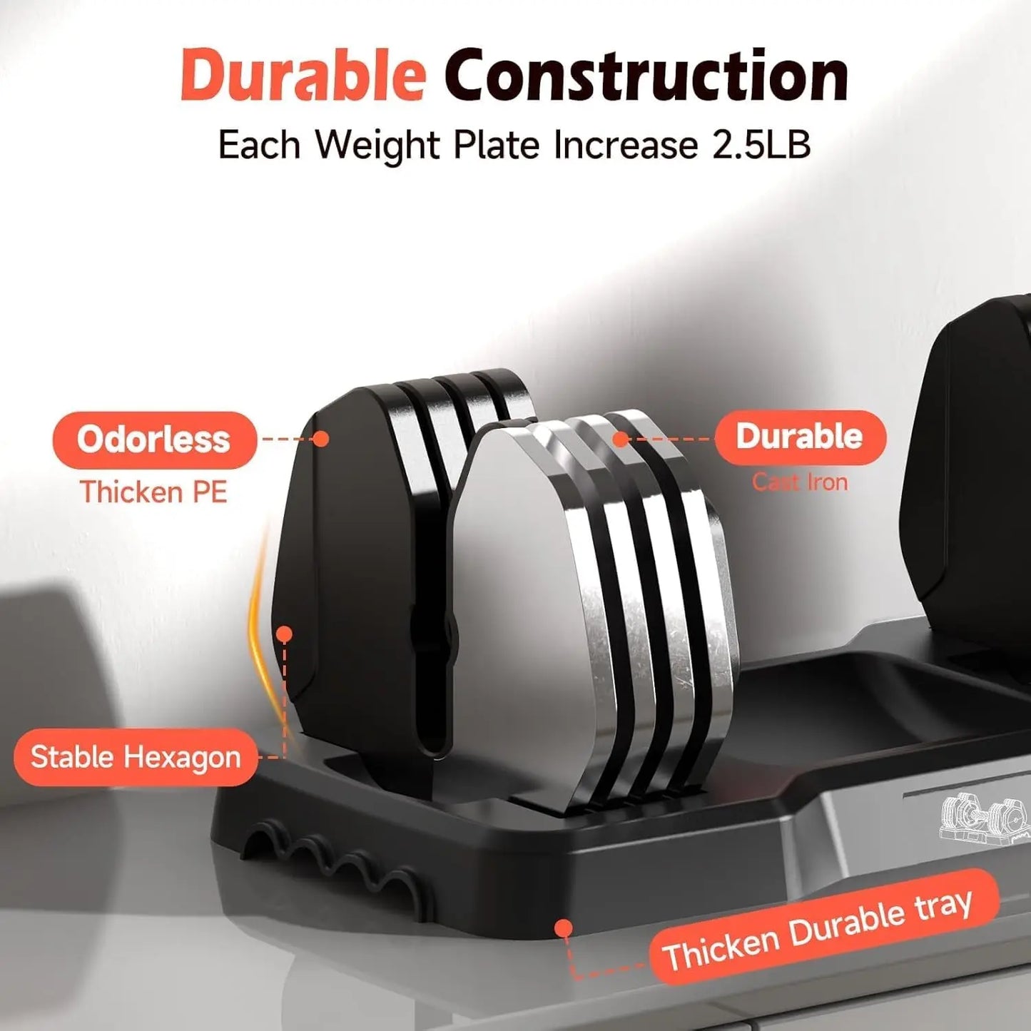 Adjustable Dumbbell Set 5LB–25LB Pair for Home Gym Strength Training