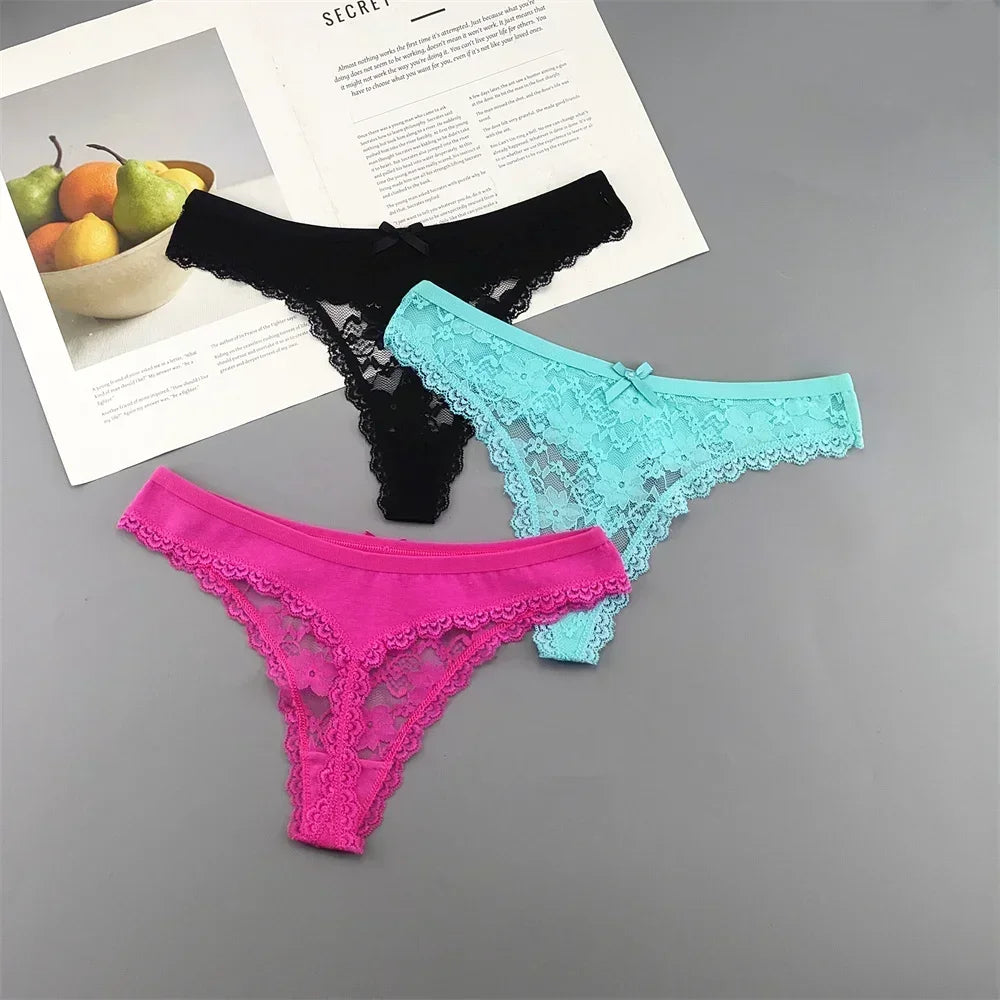 Soft Cotton Lace Thong Underwear for Everyday Comfort