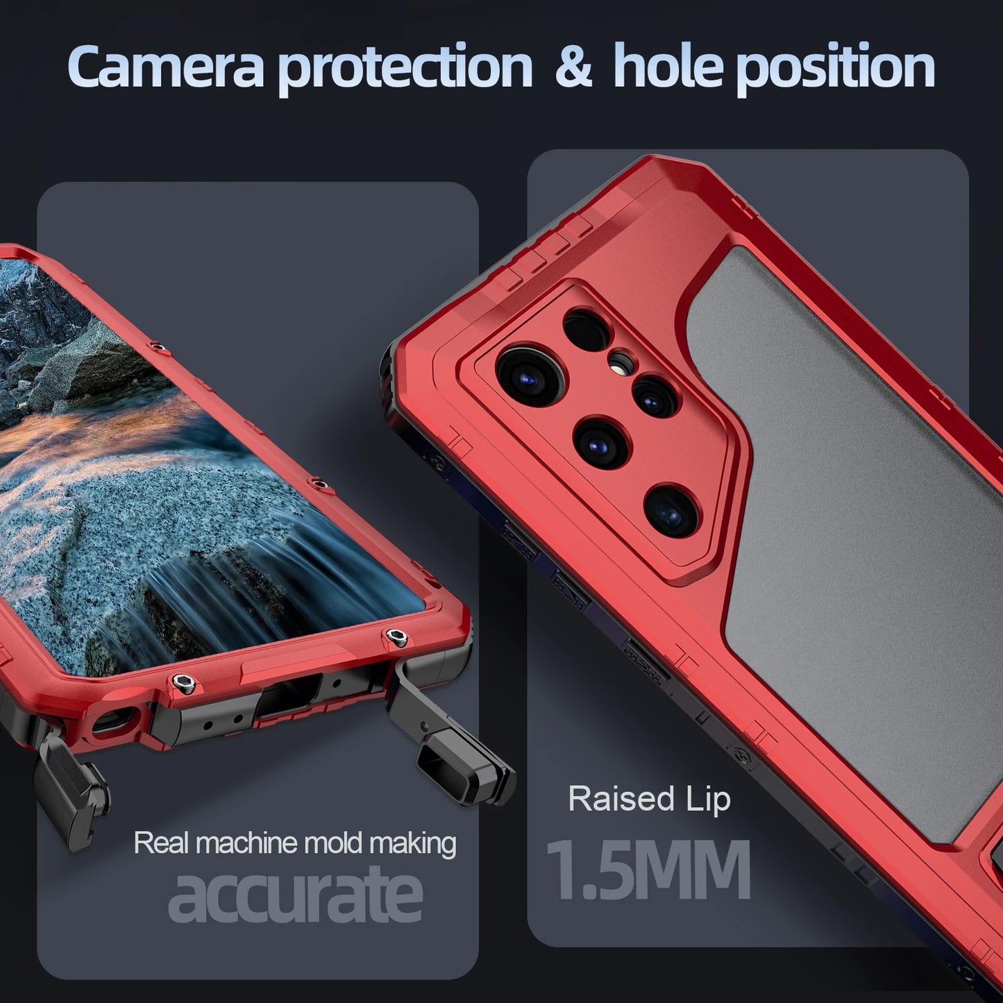 IP68 Waterproof Heavy Duty Metal Phone Case for Samsung Galaxy S24 S23 S22 Ultra Plus
