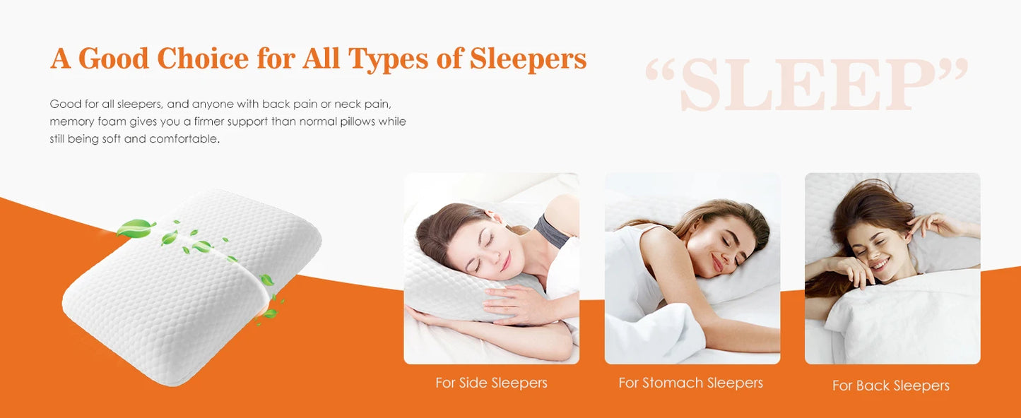 JHK Memory Foam Pillows Standard Size Neck Pillow Ventilated Cooling Bed Pillow with Removable Washable Cover Ultimate Comfort