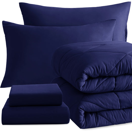 Ntbay 5 Piece Bedding Comforter Set,Breathable Bed in a Bag, Includes Comforter, Fitted Sheet, Top Sheet and Pillowcases