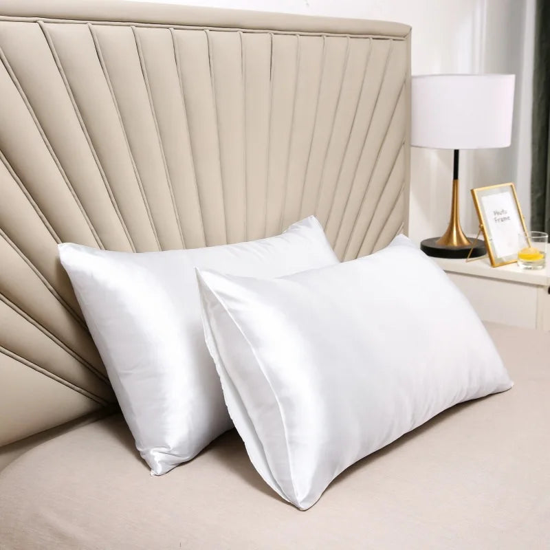 Silky Satin Pillowcase . Soft Hair & Skin Care Pillow Cover (Smooth, Cooling, Anti-Frizz)