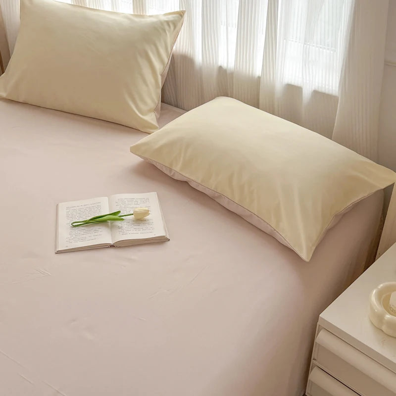 4-Piece Soft Brushed Duvet Cover Set . Solid Color Bedding