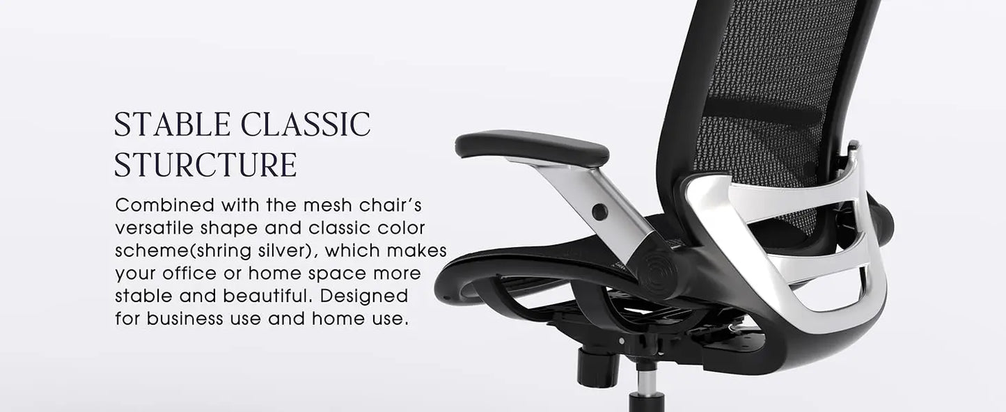 Ergonomic High Back Office Chair with Headrest & Flip Up Arms