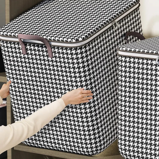 Large Woven Storage Baskets with Lids for Laundry & Home Organization