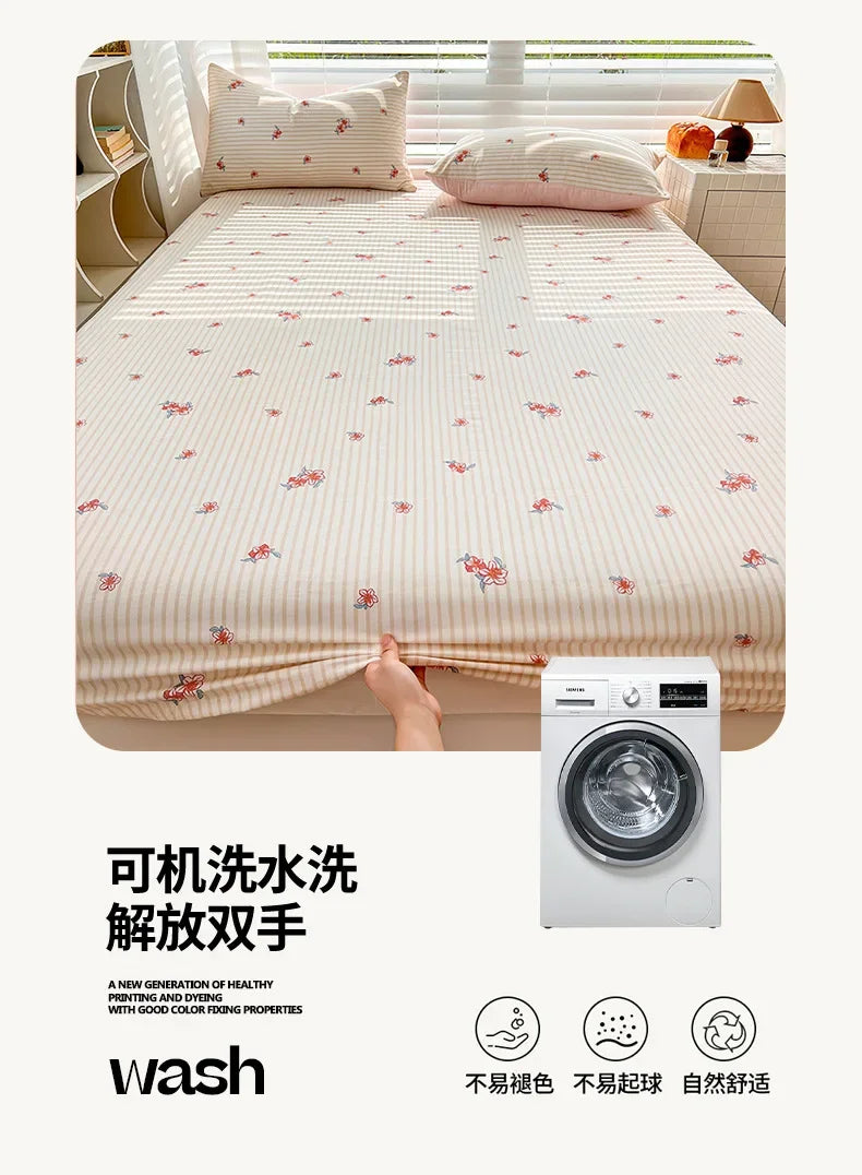 Machine Washable Fitted Mattress Protector. Non-Slip Deep Pocket Mattress Cover